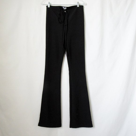 WEST OF MELROSE Sexy Black Tie Waist Pants Baby Flares - Medium - Picture 7 of 12